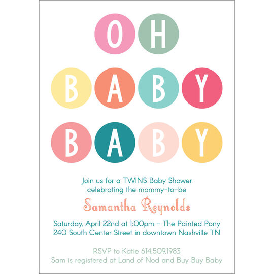 Oh Baby Baby Shower Invitations